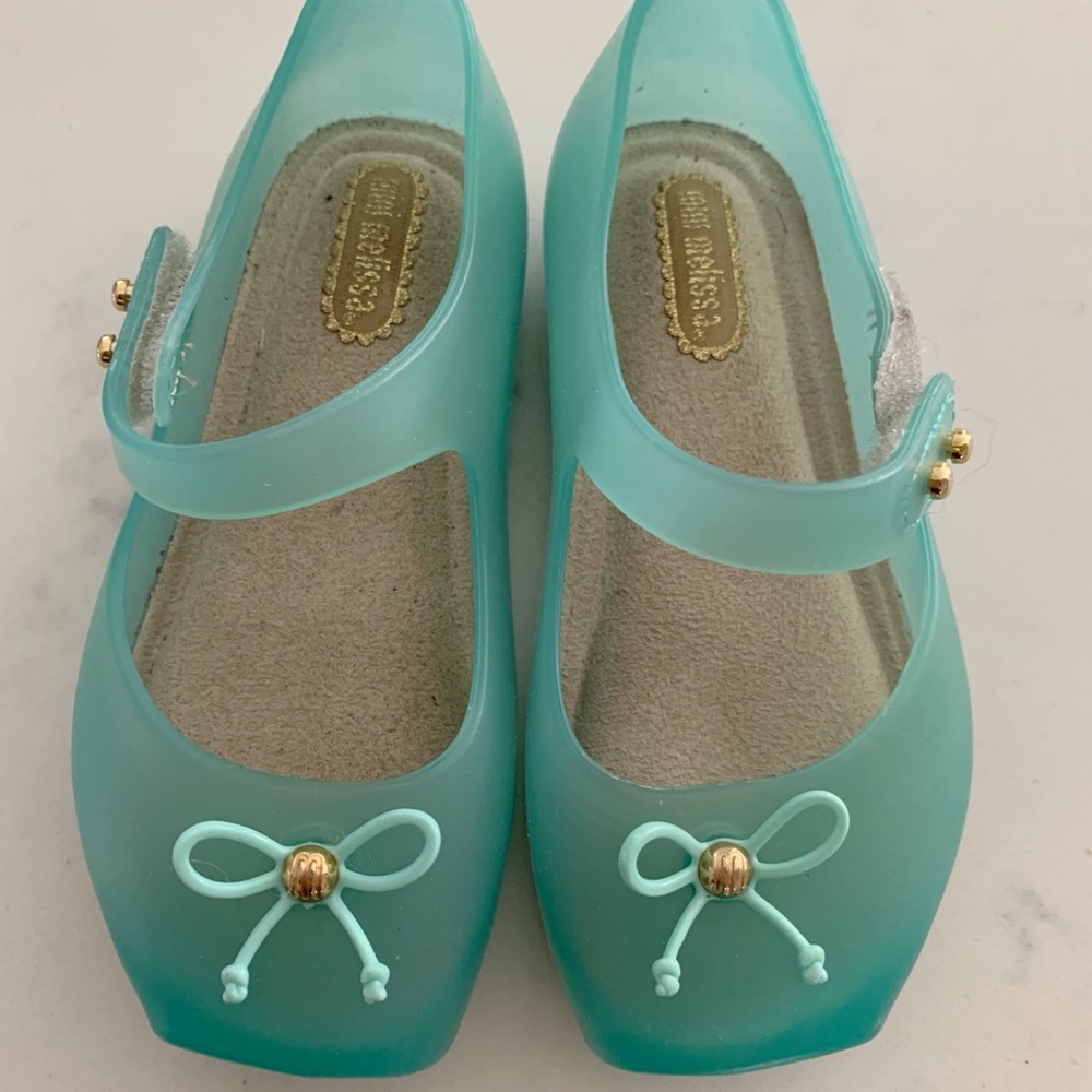 Used Turquiose Mini Melissa Ballet flats toddler 7